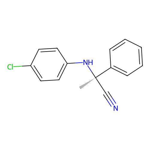 (2S)-2-(4-chloroanilino)-2-phenylpropanenitrile structure