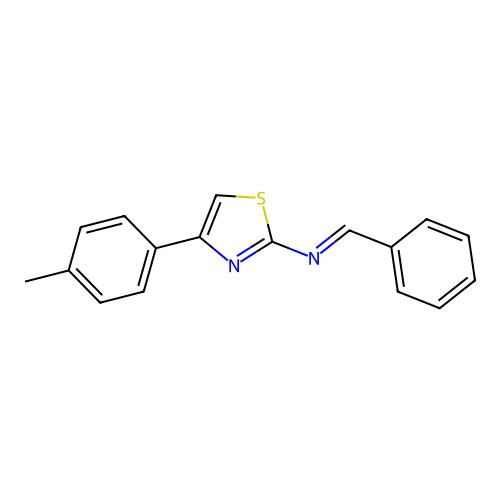 2-Thiazolamine, 4-(4-methylphenyl)-N-(phenylmethylene)- structure