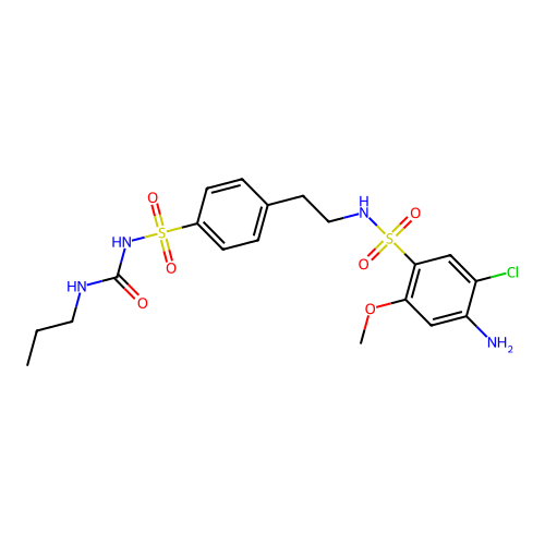 Urea, 1-((p-(2-(4-amino-5-chloro-2-methoxybenzenesulfonamido)ethyl)phenyl)sulfonyl)-3-propyl- structure