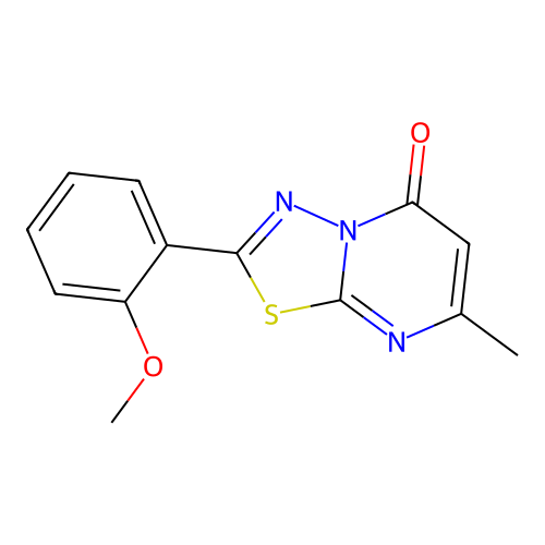 2-(2-methoxyphenyl)-7-methyl-5H-[1,3,4]thiadiazolo[3,2-a]pyrimidin-5-one structure