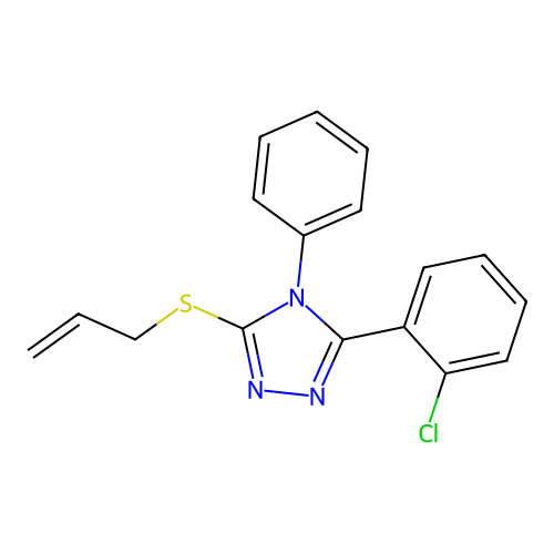 4H-1,2,4-Triazole, 3-(2-chlorophenyl)-4-phenyl-5-(2-propenylthio)- structure