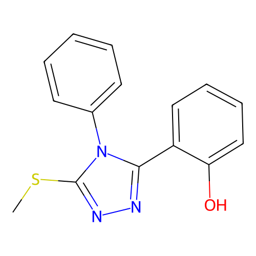 Phenol, 2-(5-(methylthio)-4-phenyl-4H-1,2,4-triazol-3-yl)- structure