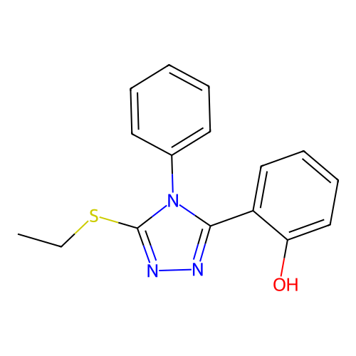 Phenol, 2-(5-(ethylthio)-4-phenyl-4H-1,2,4-triazol-3-yl)- structure