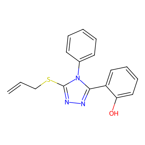 Phenol, 2-(4-phenyl-5-(2-propenylthio)-4H-1,2,4-triazol-3-yl)- structure