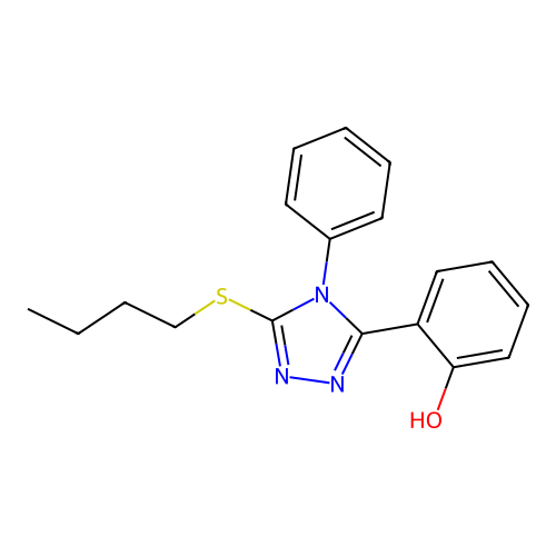 Phenol, 2-(5-(butylthio)-4-phenyl-4H-1,2,4-triazol-3-yl)- structure