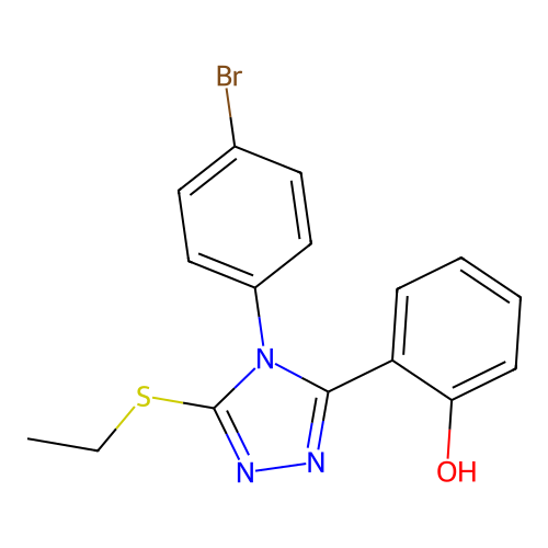 Phenol, 2-(4-(4-bromophenyl)-5-(ethylthio)-4H-1,2,4-triazol-3-yl)- structure