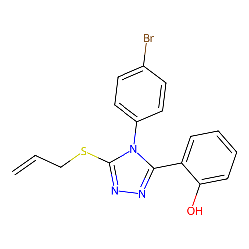 Phenol, 2-(4-(4-bromophenyl)-5-(2-propenylthio)-4H-1,2,4-triazol-3-yl)- structure