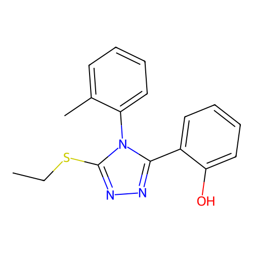 Phenol, 2-(5-(ethylthio)-4-(2-methylphenyl)-4H-1,2,4-triazol-3-yl)- structure