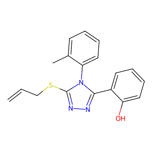 Phenol, 2-(4-(2-methylphenyl)-5-(2-propenylthio)-4H-1,2,4-triazol-3-yl)- structure