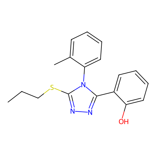 Phenol, 2-(4-(2-methylphenyl)-5-(propylthio)-4H-1,2,4-triazol-3-yl)- structure