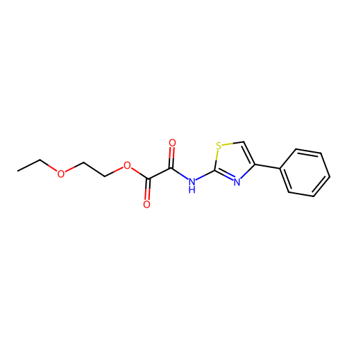 Acetic acid, oxo((4-phenyl-2-thiazolyl)amino)-, 2-ethoxyethyl ester structure