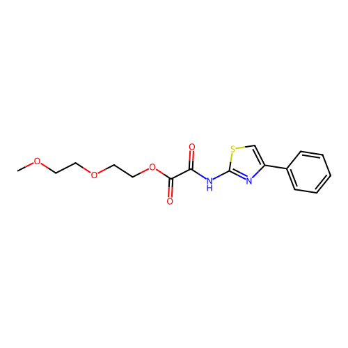Acetic acid, oxo((4-phenyl-2-thiazolyl)amino)-, 2-(2-methoxyethoxy)ethyl ester structure