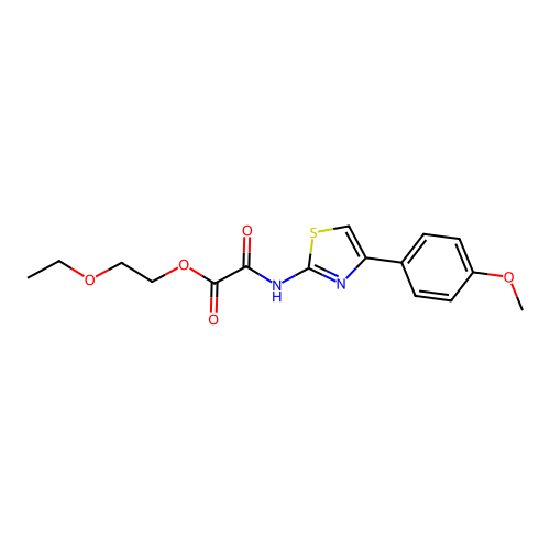 Acetic acid, ((4-(4-methoxyphenyl)-2-thiazolyl)amino)oxo-, 2-ethoxyethyl ester structure