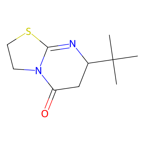 5H-Thiazolo(3,2-a)pyrimidin-5-one, 2,3,6,7-tetrahydro-7-(1,1-dimethylethyl)- structure