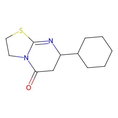 5H-Thiazolo(3,2-a)pyrimidin-5-one, 2,3,6,7-tetrahydro-7-cyclohexyl- structure