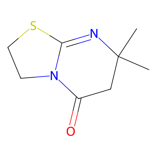 5H-Thiazolo(3,2-a)pyrimidin-5-one, 2,3,6,7-tetrahydro-7,7-dimethyl- structure