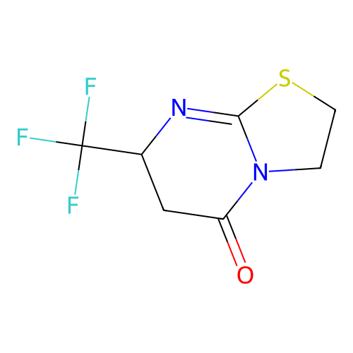 5H-Thiazolo(3,2-a)pyrimidin-5-one, 2,3,6,7-tetrahydro-7-(trifluoromethyl)- structure