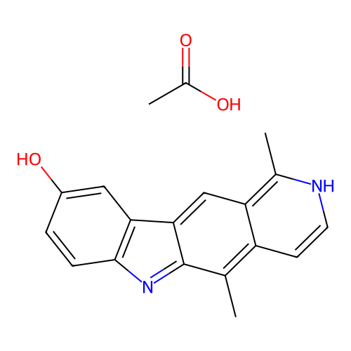 Olivacine acetate-10-hydroxy structure