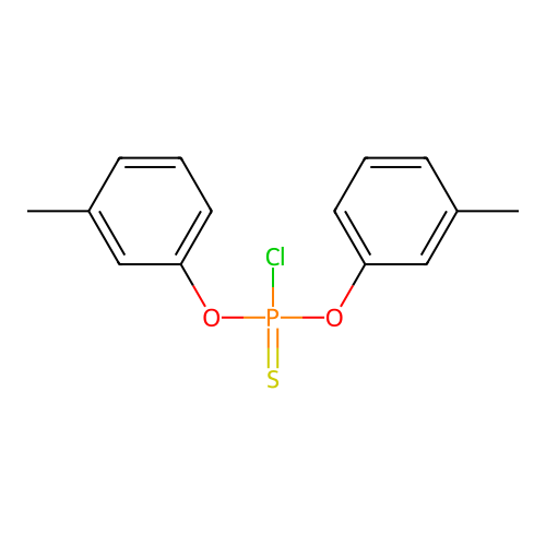 Chloro-bis(3-methylphenoxy)-sulfanylidene-lambda5-phosphane structure