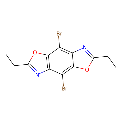 4,8-Dibromo-2,6-diethyl-[1,3]oxazolo[5,4-f][1,3]benzoxazole structure