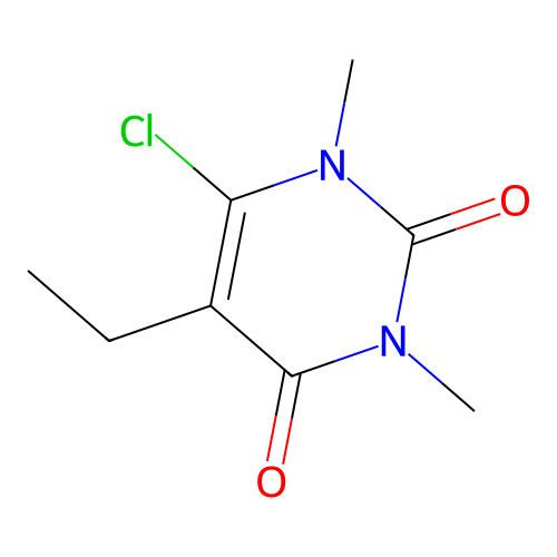 6-chloro-5-ethyl-1,3-dimethyl-2,4(1H,3H)-pyrimidinedione structure