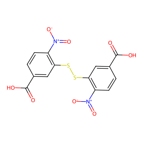 3-[(5-Carboxy-2-nitrophenyl)disulfanyl]-4-nitrobenzoic acid structure