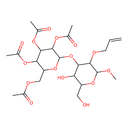 Methyl 2-O-Allyl-3-O-(2',3',4',6'-tetra-O-acetyl-alpha- D-mannopyranosyl)-alpha-D-mannopyranoside structure