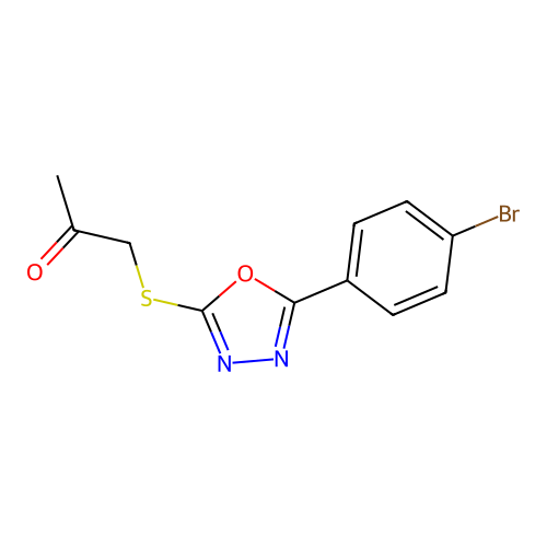 1-((5-(4-Bromophenyl)-1,3,4-oxadiazol-2-yl)thio)propan-2-one structure