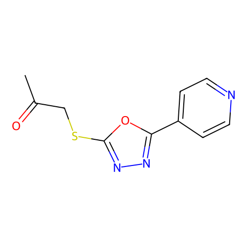 1-{[5-(4-Pyridinyl)-1,3,4-oxadiazol-2-yl]sulfanyl}acetone structure