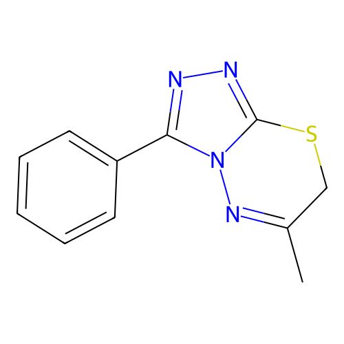6-methyl-3-phenyl-7H-[1,2,4]triazolo[3,4-b][1,3,4]thiadiazine structure