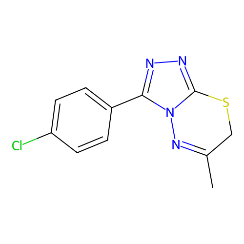 3-(4-chlorophenyl)-6-methyl-7H-[1,2,4]triazolo[3,4-b][1,3,4]thiadiazine structure