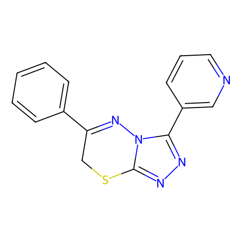 6-phenyl-3-(3-pyridinyl)-7H-[1,2,4]triazolo[3,4-b][1,3,4]thiadiazine structure