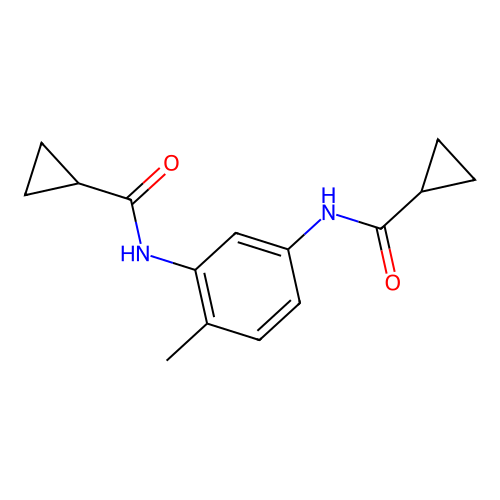 N-[3-(cyclopropanecarbonylamino)-4-methylphenyl]cyclopropanecarboxamide structure
