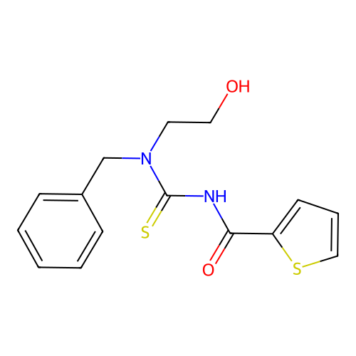 N-[benzyl(2-hydroxyethyl)carbamothioyl]thiophene-2-carboxamide structure