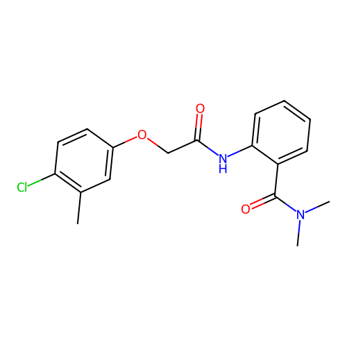 2-{[(4-chloro-3-methylphenoxy)acetyl]amino}-N,N-dimethylbenzamide structure