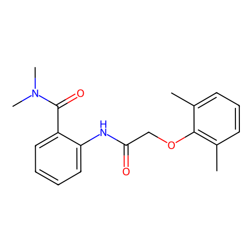 2-{[(2,6-dimethylphenoxy)acetyl]amino}-N,N-dimethylbenzamide structure