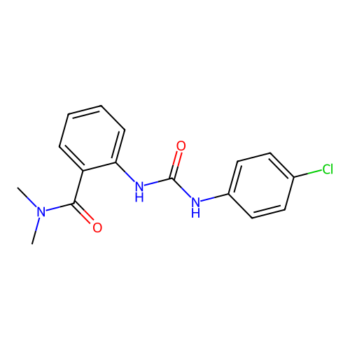 2-[(4-chlorophenyl)carbamoylamino]-N,N-dimethylbenzamide structure
