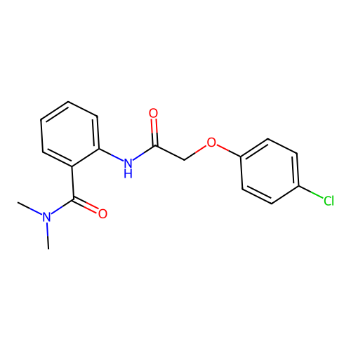 2-{[(4-chlorophenoxy)acetyl]amino}-N,N-dimethylbenzamide structure