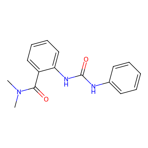 N,N-dimethyl-2-(phenylcarbamoylamino)benzamide structure