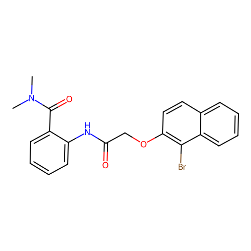 2-({[(1-bromo-2-naphthyl)oxy]acetyl}amino)-N,N-dimethylbenzamide structure