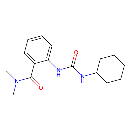 2-(cyclohexylcarbamoylamino)-N,N-dimethylbenzamide structure