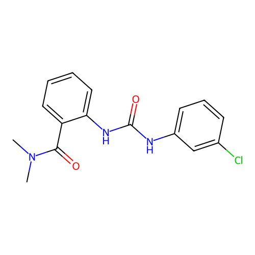 2-[(3-chlorophenyl)carbamoylamino]-N,N-dimethylbenzamide structure
