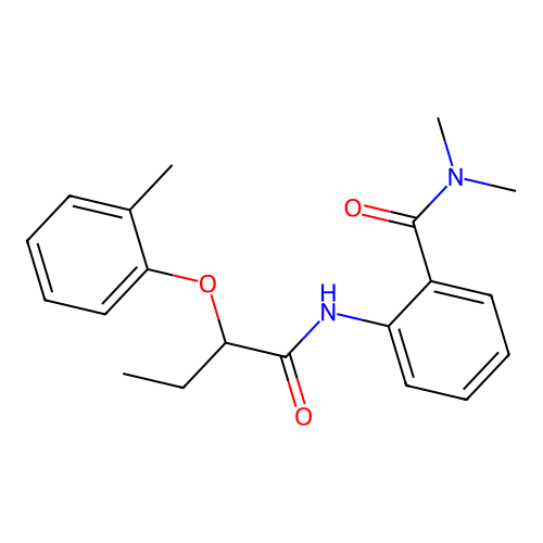 N,N-dimethyl-2-{[2-(2-methylphenoxy)butanoyl]amino}benzamide structure