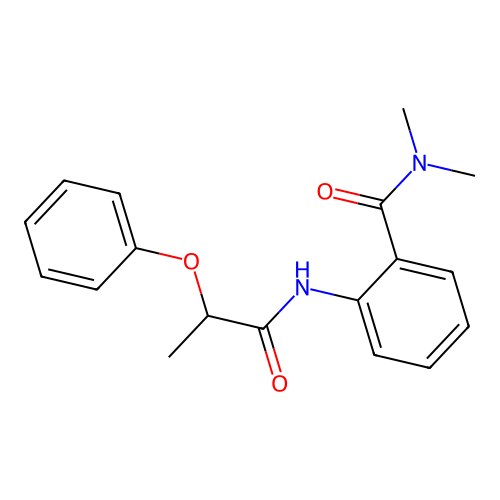 N,N-dimethyl-2-(2-phenoxypropanoylamino)benzamide structure