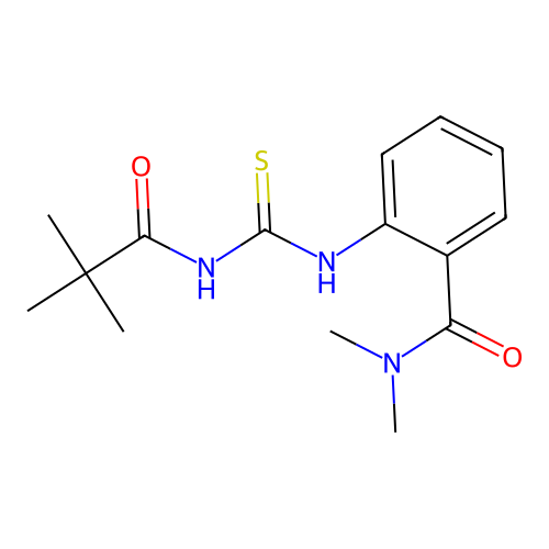 2-(2,2-dimethylpropanoylcarbamothioylamino)-N,N-dimethylbenzamide structure