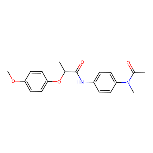 N-{4-[acetyl(methyl)amino]phenyl}-2-(4-methoxyphenoxy)propanamide structure
