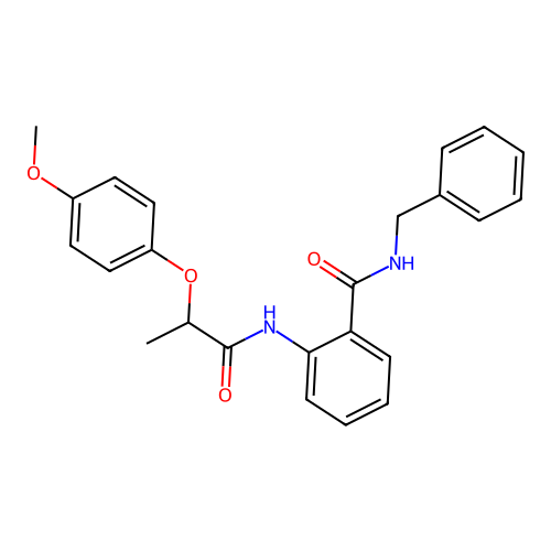 N-benzyl-2-{[2-(4-methoxyphenoxy)propanoyl]amino}benzamide structure