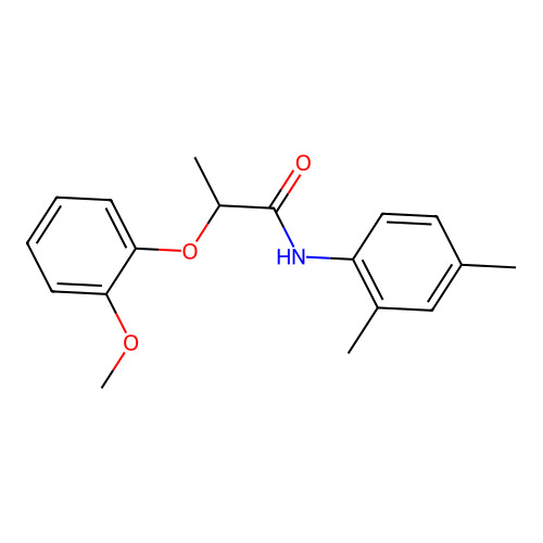 N-(2,4-dimethylphenyl)-2-(2-methoxyphenoxy)propanamide structure