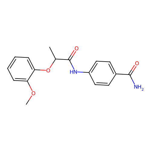 4-[2-(2-Methoxyphenoxy)propanoylamino]benzamide structure