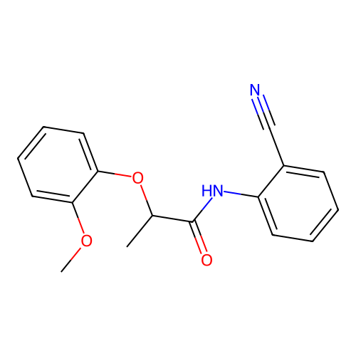 N-(2-cyanophenyl)-2-(2-methoxyphenoxy)propanamide structure